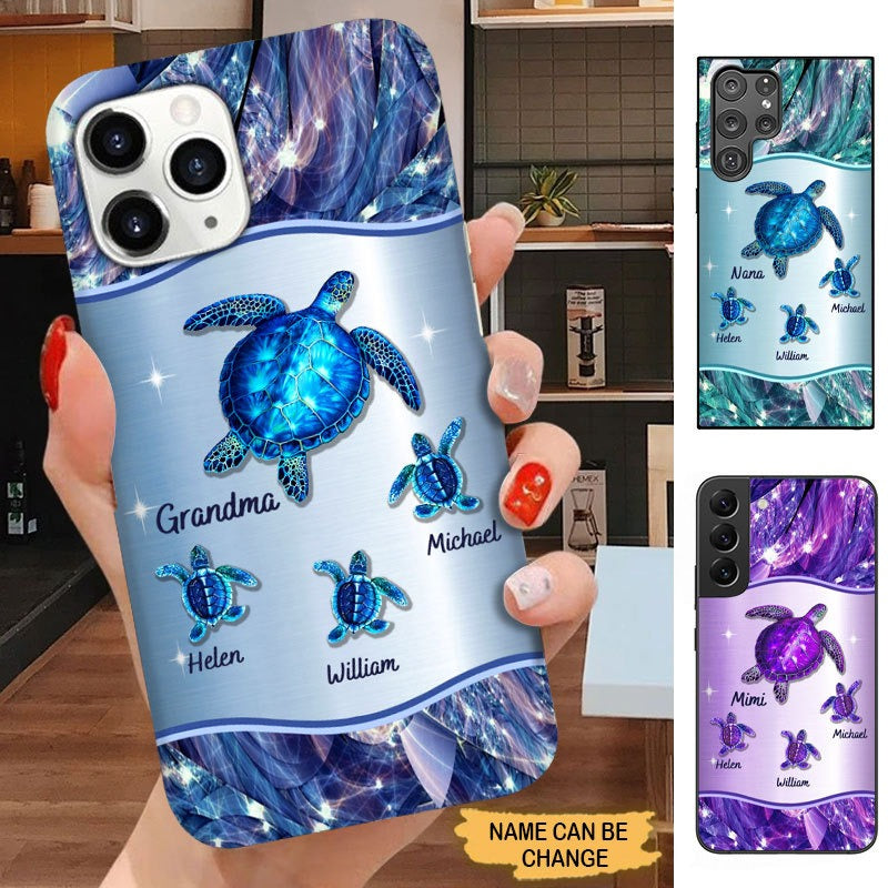 Grandma with Grandkids Turtle Personalized Phone case SC12712 Phone case FUEL