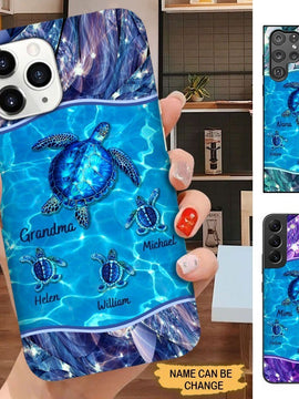 Grandma with Grandkids Turtle Personalized Phone case SC1279