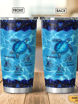 Grandma with Grandkids Turtle Personalized Tumbler