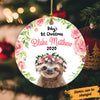 Sloth Personalized Name Ceramic Christmas Ornament  hp-14hl028