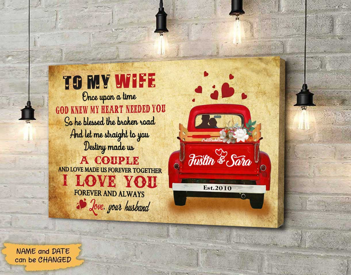 PERSONALIZED I Love You Forever & Always Couple Canvas Valentine's Day Gifts hp-15hl004 Dreamship 