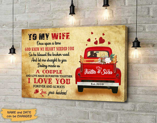PERSONALIZED I Love You Forever & Always Couple Canvas Valentine's Day Gifts hp-15hl004 Dreamship 