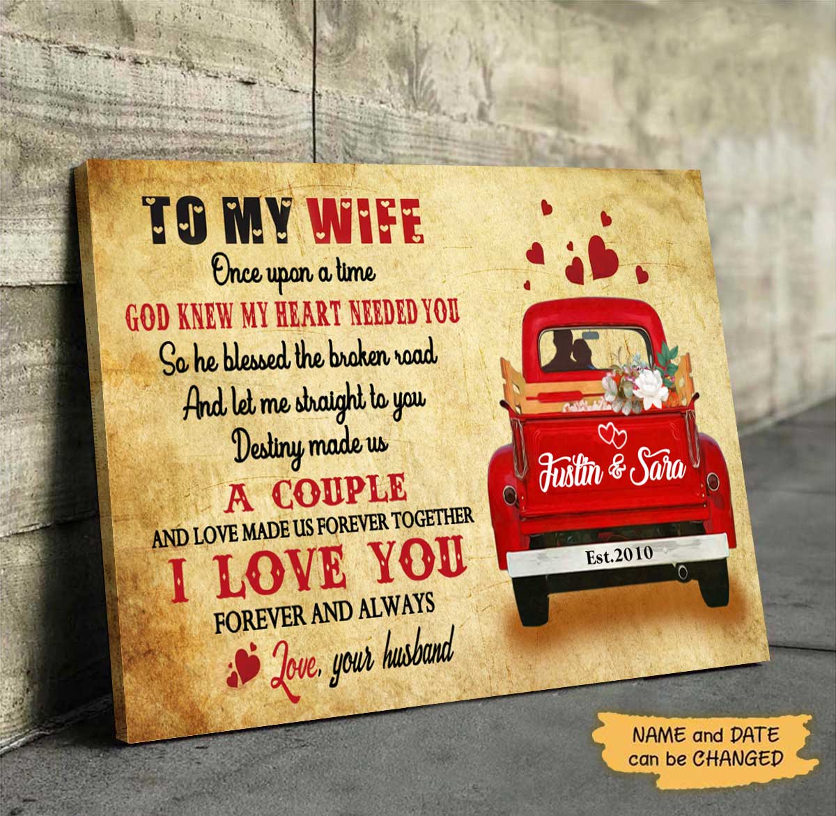 PERSONALIZED I Love You Forever & Always Couple Canvas Valentine's Day Gifts hp-15hl004 Dreamship 
