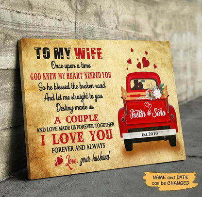 PERSONALIZED I Love You Forever & Always Couple Canvas Valentine's Day Gifts hp-15hl004 Dreamship 