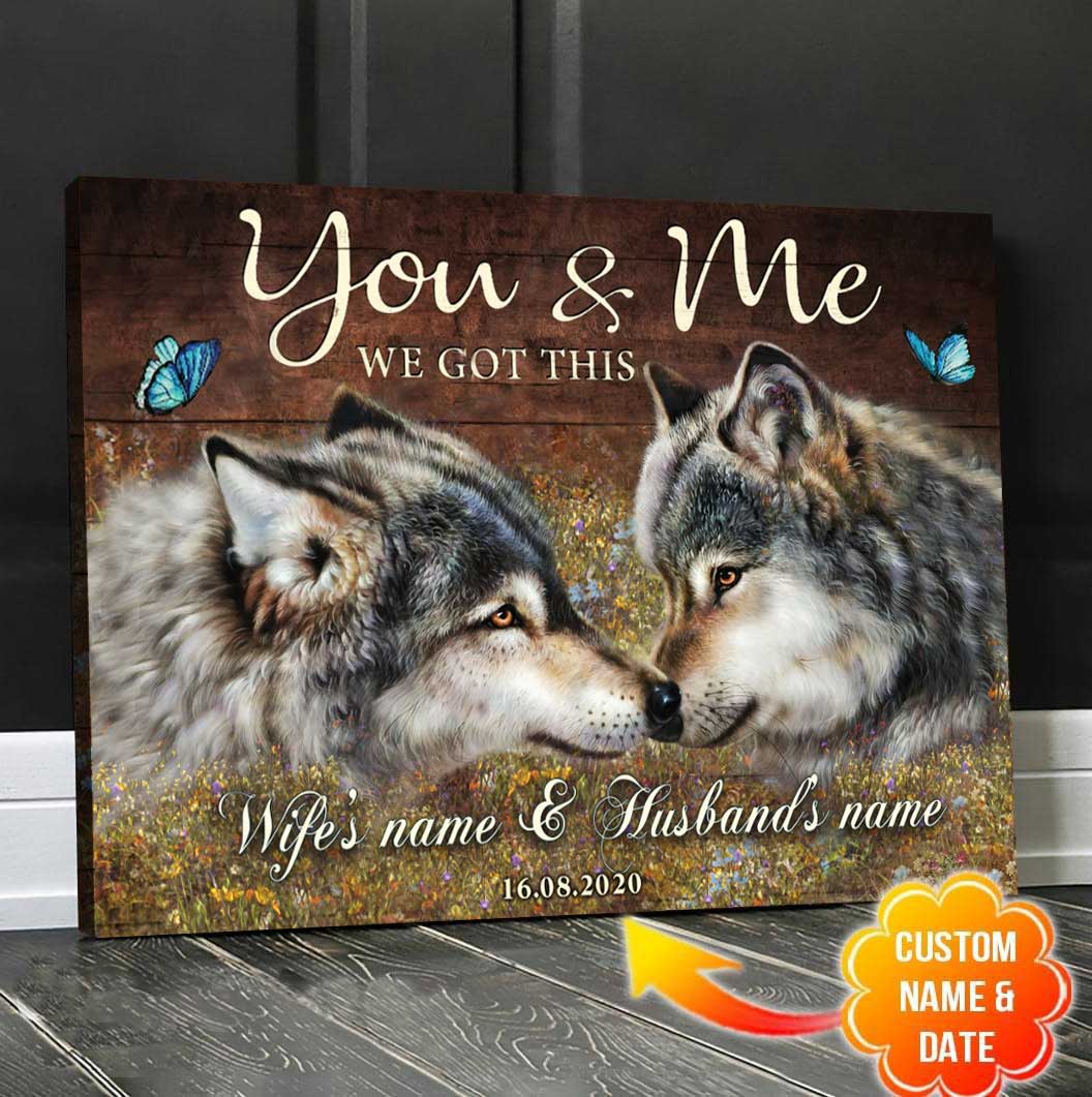 Personalized Couple Wolf Canvas Valentines Day Gift HP-15HL029 Canvas Dreamship 
