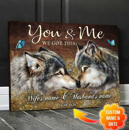 Personalized Couple Wolf Canvas Valentines Day Gift HP-15HL029 Canvas Dreamship 