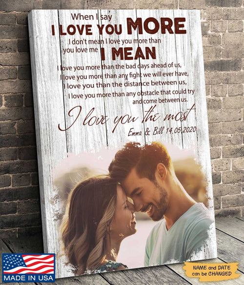 I Love You The Most Couple wall art canvas Butterfly Dreamship 