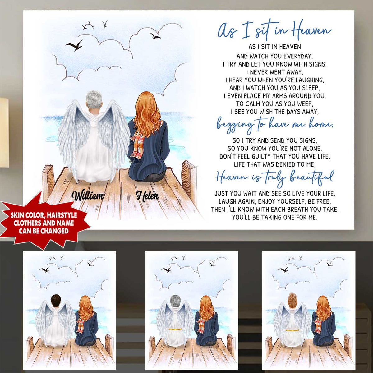 PERSONALIZED "HEAVEN" PREMIUM CANVAS HP-15HL068 Vertical Canvas Dreamship 