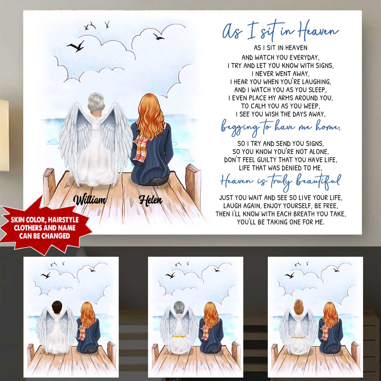 PERSONALIZED "HEAVEN" PREMIUM CANVAS HP-15HL068 Vertical Canvas Dreamship 
