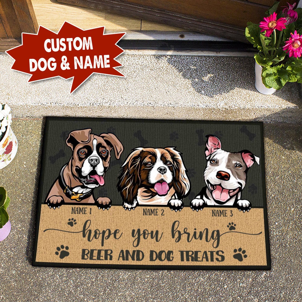 Hope You Bring Beer and Dog Treat Personalized Doormat Area Rug Templaran.com - Best Fashion Online Shopping Store 