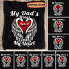 Personalized My Papa/Sister/Son/Brother/Daughter/Grandpa/Mom/Nana's Wings Cover My Heart T-shirt Dreamship S Black 