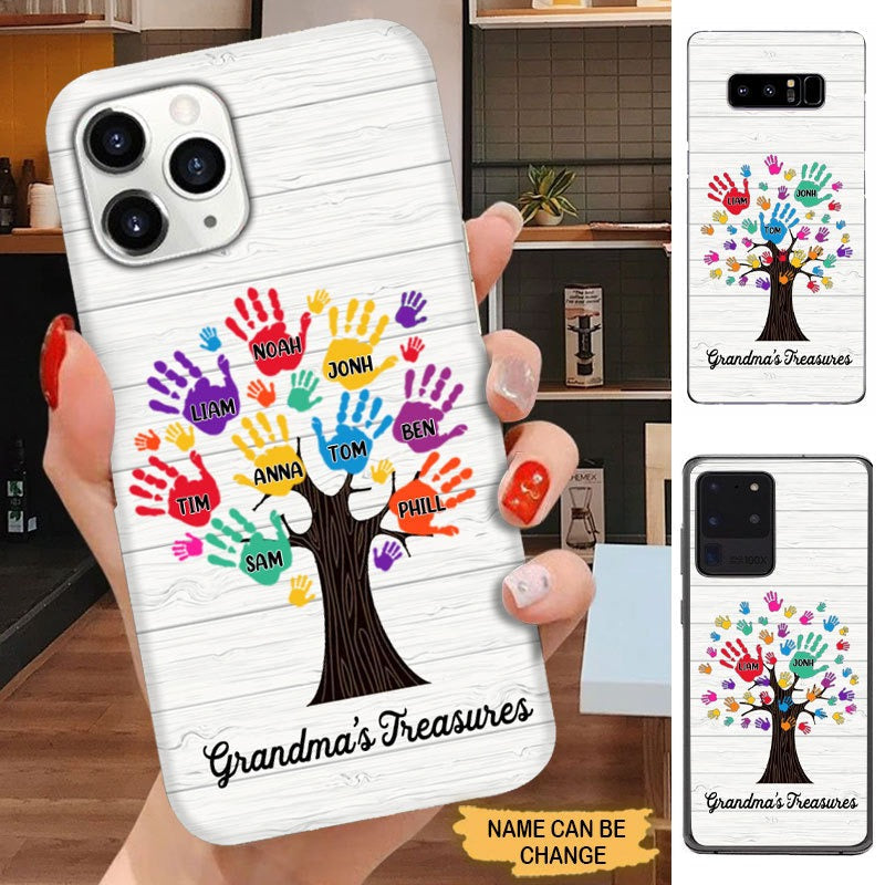 Hand Print Grandma's Treasures Personalized Phone Case Phone case FUEL 