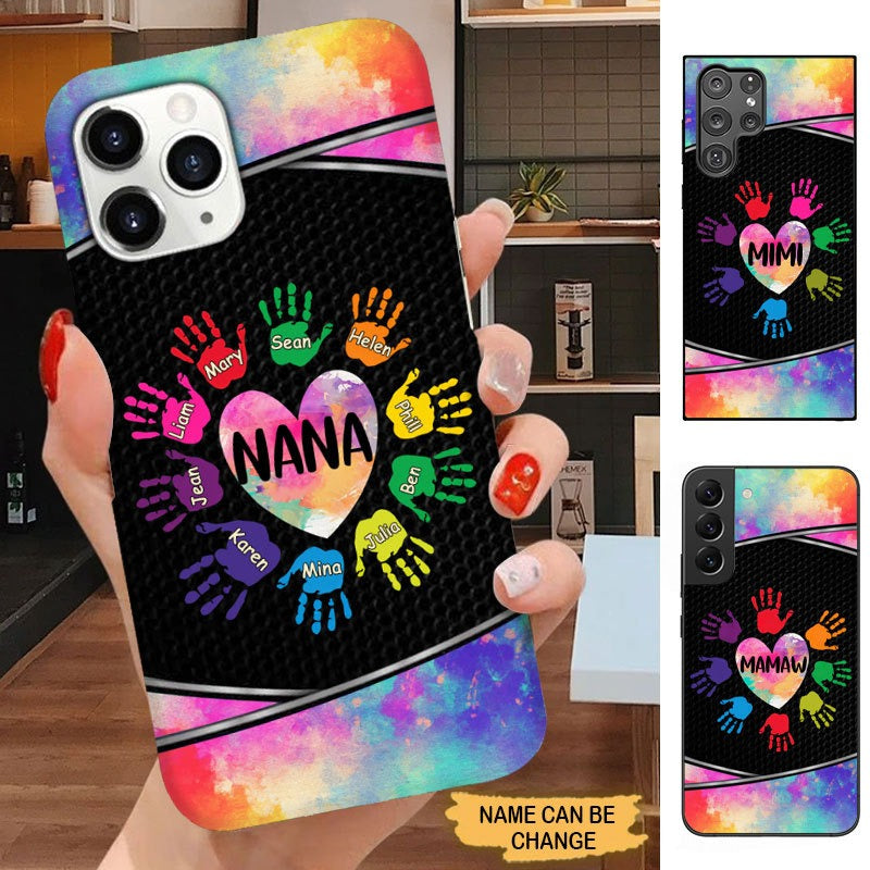 Handprint Heart Nana Mimi Gigi Grandma Personalized Phone case SC31815 Phone case ShinyCustom Phone Case 