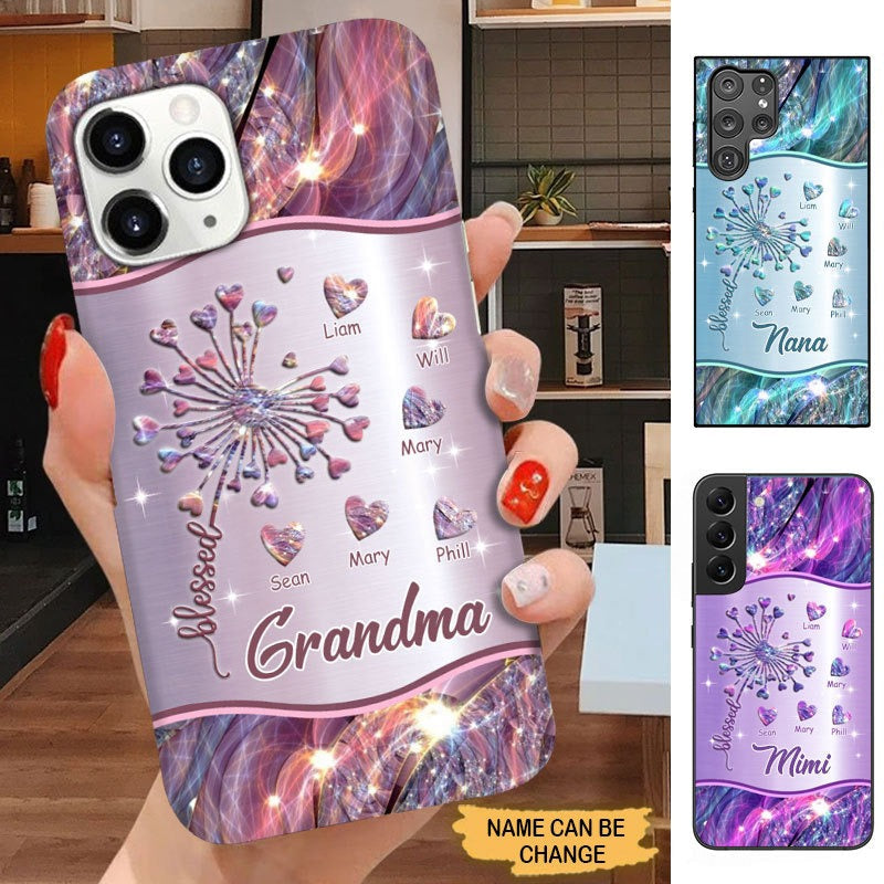Heart Dandelion Blessed Grandma Nana Mimi Personalized Phone case SC71413 Phone case FUEL 