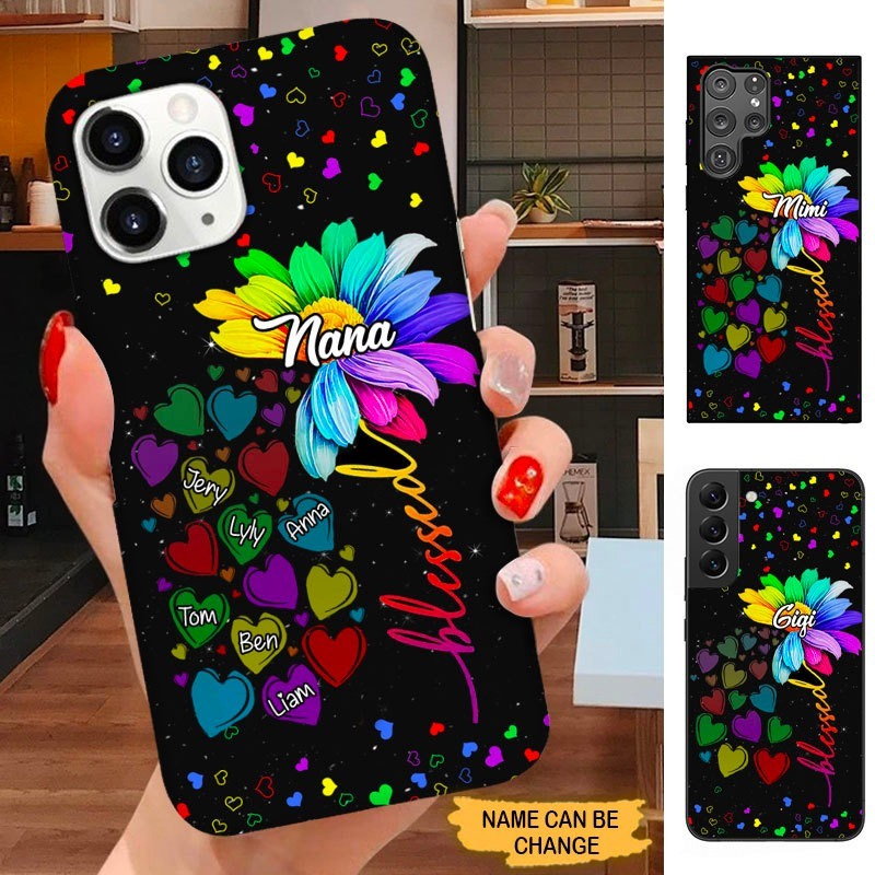 Heart Flower Nana Mimi Gigi Mommy Grandma Personalized Phone Case SC15097 Phone case ShinyCustom Phone Case 