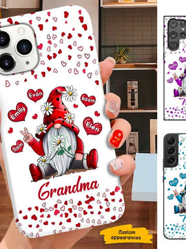 Heart Gnome Grandma Nana Mimi Mom Personalized Phone Case SC102239