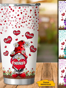 Heart Gnome Nana Mimi Gigi Mommy Grandma Personalized Tumbler SC273232