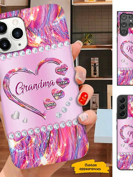 Heart Grandma Nana Mimi Mom Personalized Phone Case SC011212