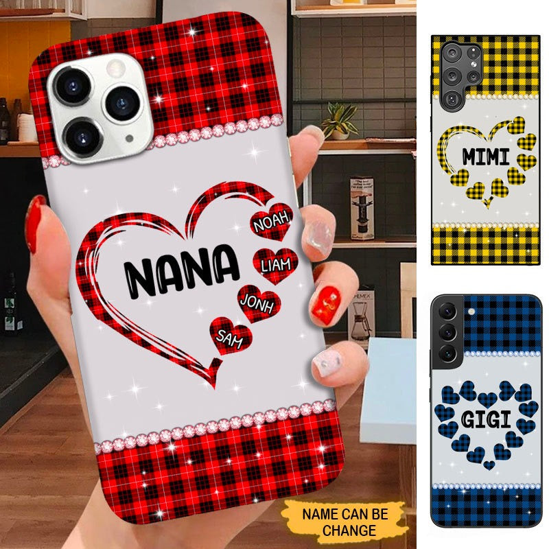 Heart Grandma with Grandkids Nana Mimi Mommy Personalized Phone case SC22914 Phone case ShinyCustom Phone Case 