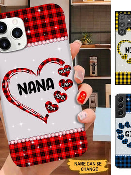 Heart Grandma with Grandkids Nana Mimi Mommy Personalized Phone case SC22914