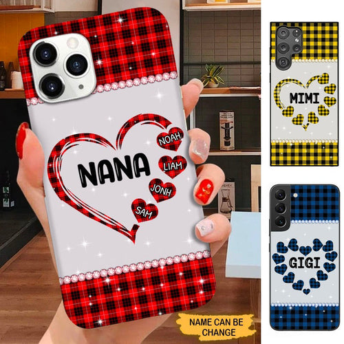 Heart Grandma with Grandkids Nana Mimi Mommy Personalized Phone case SC22914 Phone case ShinyCustom Phone Case 