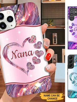 Heart Grandma with grandkids Nana Mimi Mommy Personalized Phone case SC1694