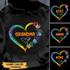 Heart Hand Print Grandma with Grandkids Mommy Auntie Personalized Shirt 2D T-shirt ShinyCustom - The Best Personalized Gift Store 