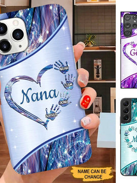 Heart Handprint Grandma Nana Mimi MOM Personalized Phone case SC21105