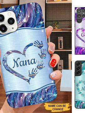 Heart Handprint Nana Mimi Gigi Grandma Personalized Phone Case SC31822