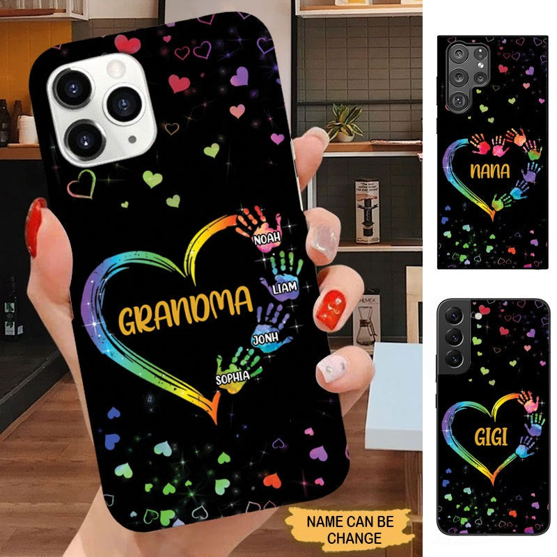 Heart Hands Print Grandma Nana Gigi Personalized Phone case Phone case FUEL 