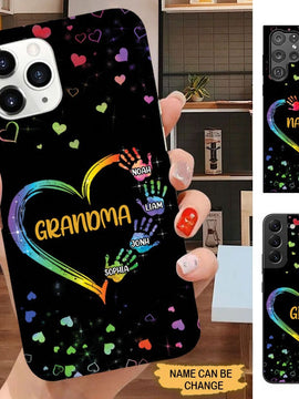 Heart Hands Print Grandma Nana Gigi Personalized Phone case