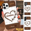 Heart Hands Print Grandma with Grandkids Leather Pattern Personalized Phone case SC1361 Phone case FUEL