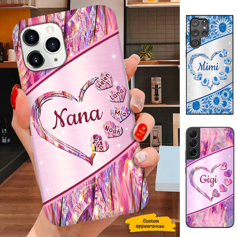 Heart Nana Mommy Grandma Personalized Phone Case SC102233