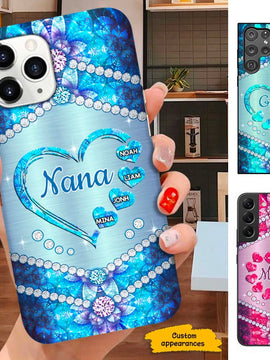 Heart Nana Mommy Grandma Personalized Phone Case SC102234