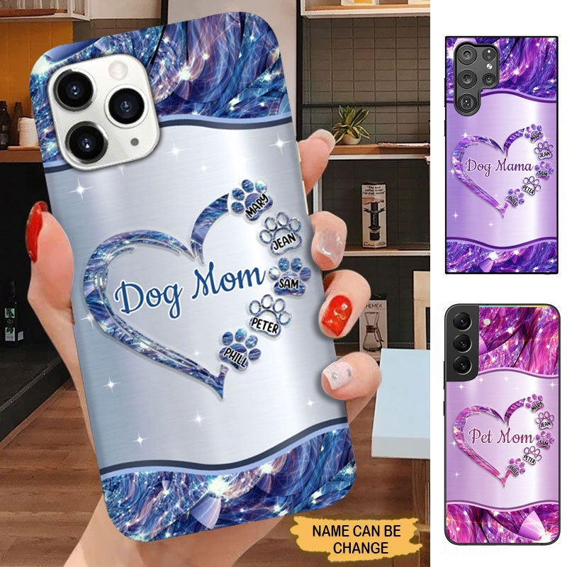 Heart Pawprints Dog Mom Personalized Phone case SC2671 Phone case ShinyCustom Phone Case 