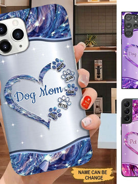 Heart Pawprints Dog Mom Personalized Phone case SC2671