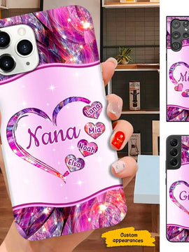 Heart Print Grandma Nana Mommy Personalized Phone case SC241115