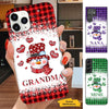 Heart Snowman Buffalo Plaid Grandma Nana Mommy Personalized Phone case SC510112