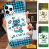 Heart Snowman Buffalo Plaid Grandma Nana Mommy Personalized Phone case SC510116