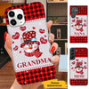 Heart Snowman Red Plaid Grandma Nana Mommy Personalized Phone case SC51011 Phone case ShinyCustom Phone Case