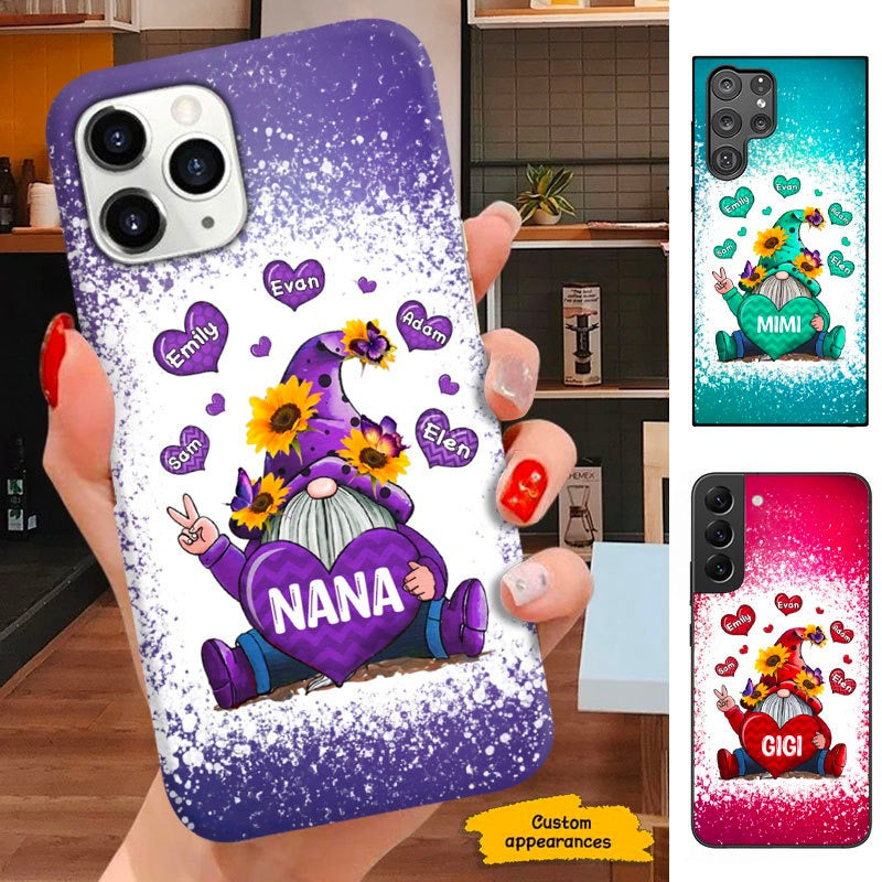 Heart Sunflower Gnome Butterfly Grandma Nana Mimi Mom Personalized Phone Case SC102238