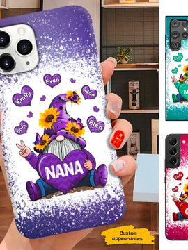 Heart Sunflower Gnome Butterfly Grandma Nana Mimi Mom Personalized Phone Case SC102238