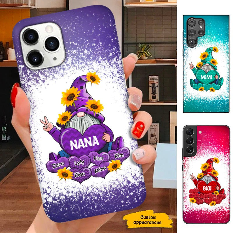 Heart Sunflower Gnome Nana Mimi Grandma Mom Personalized Phone case SC281210