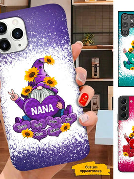 Heart Sunflower Gnome Nana Mimi Grandma Mom Personalized Phone case SC281210