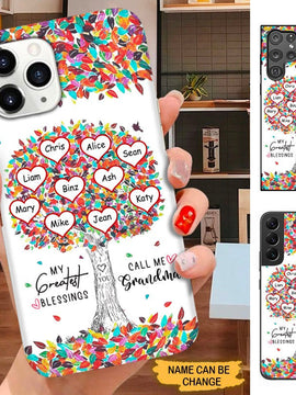 Heart Tree My Greatest Blessings Call Me Grandma Nana Mommy Personalized Phone Case SC2492