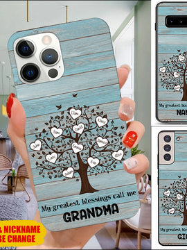 Heart Tree My Greatest Blessings Called me Grandma Mommy Auntie Personalized Phone case