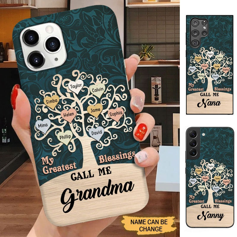 Heart Tree My Greatest Blessings Called me Grandma Nana Mimi Personalized Phone case SC24811 Phone case ShinyCustom Phone Case 