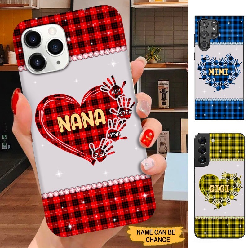 Heart handprint Grandma Nana Mommy Personalized Phone case SC121010 Phone case ShinyCustom Phone Case 