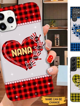 Heart handprint Grandma Nana Mommy Personalized Phone case SC121010