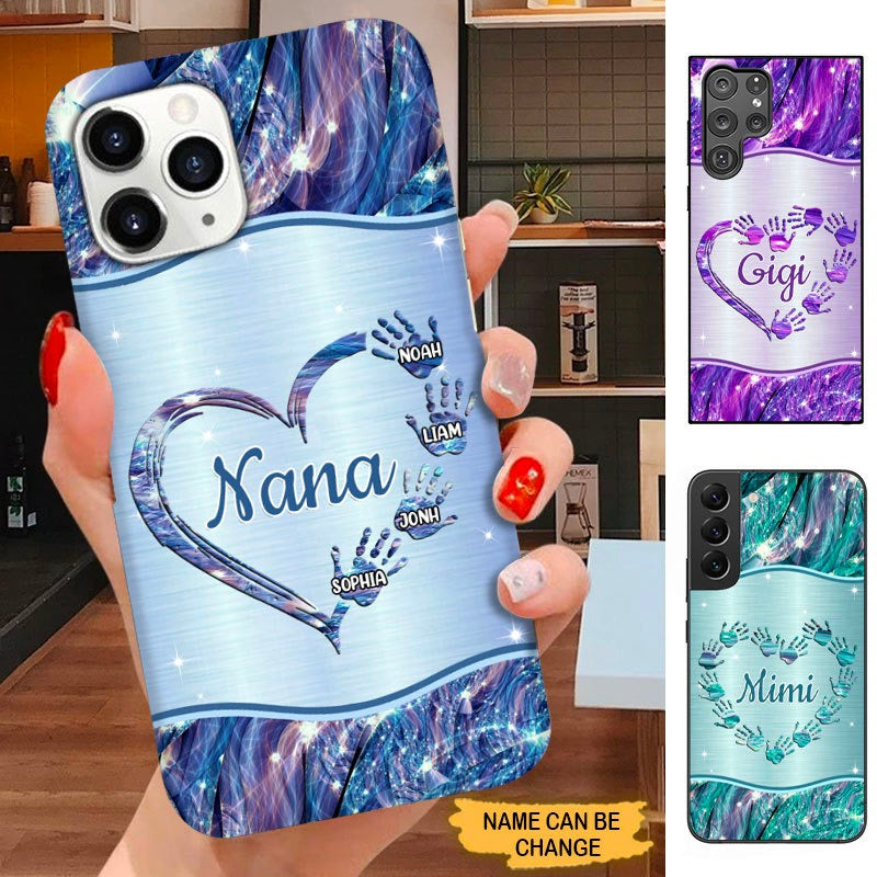 Heart handprint Grandma Nana Mommy Personalized Phone case SC121021 Phone case ShinyCustom Phone Case 